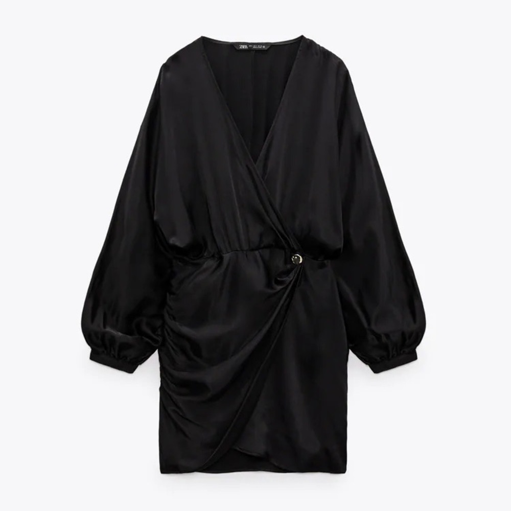 Zara satin effect wrap dress | size M